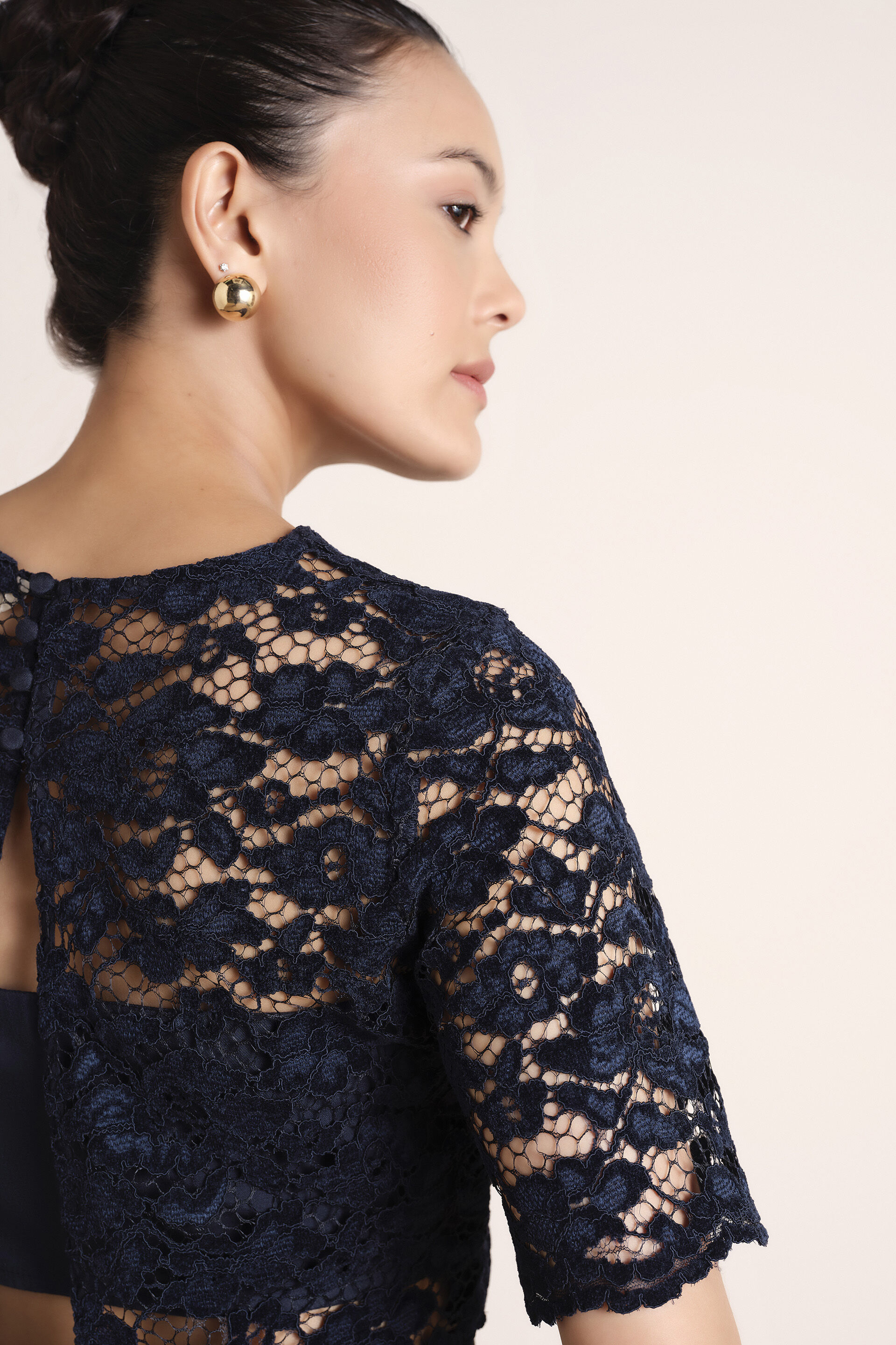 Navy Allure Crop Top, Blue, image 5